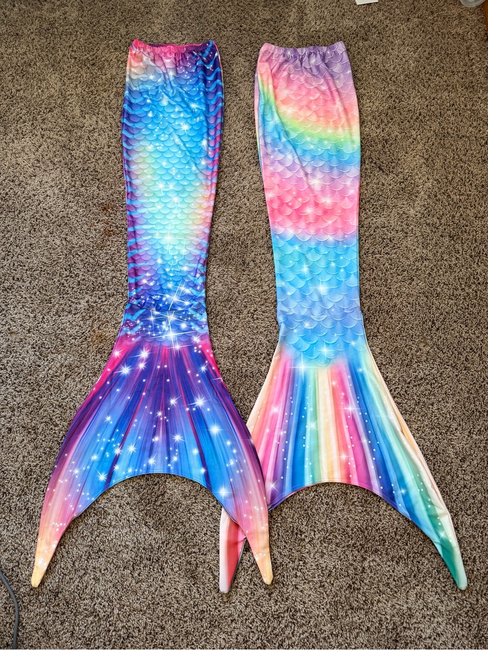 Two girls 13-14 mermaid tails, pair perfectly with the FinFun monofin!